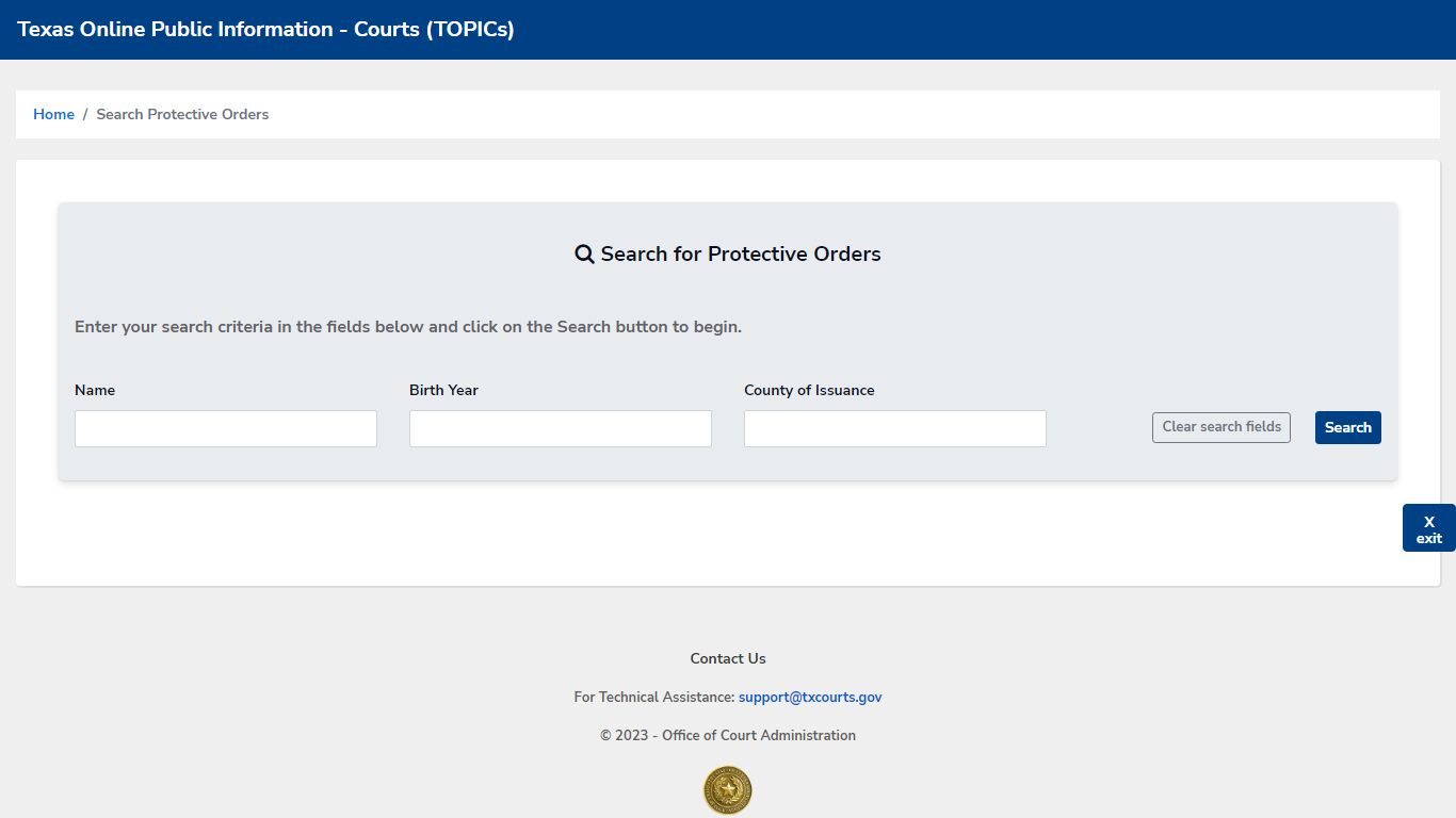 Search Protective Orders - txcourts.gov